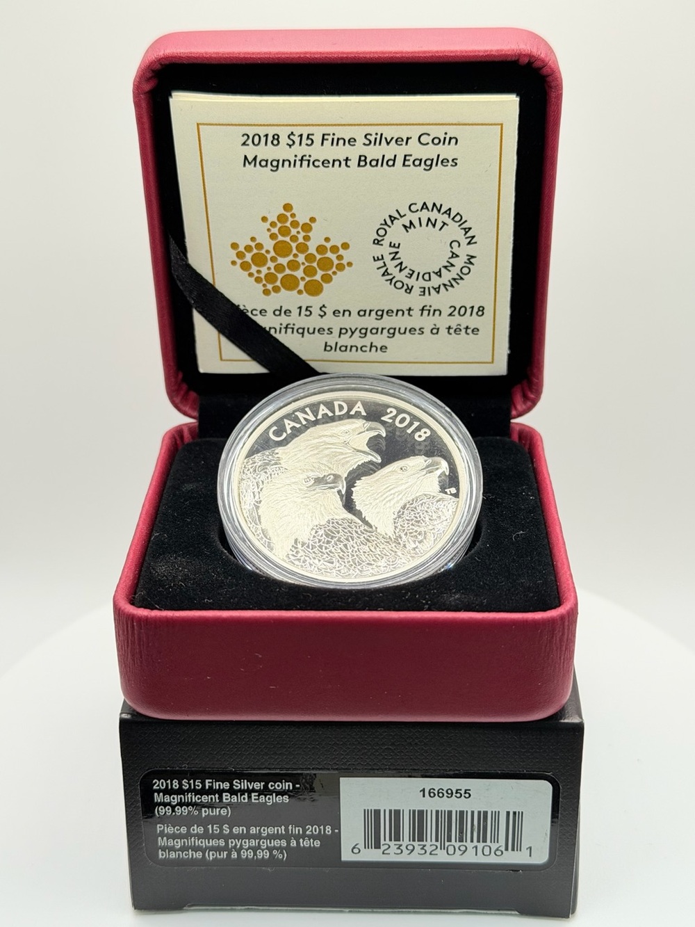 2018 Royal Canadian Mint $15 Fine Silver Coin - Magnificent Bald Eagles (1 oz)